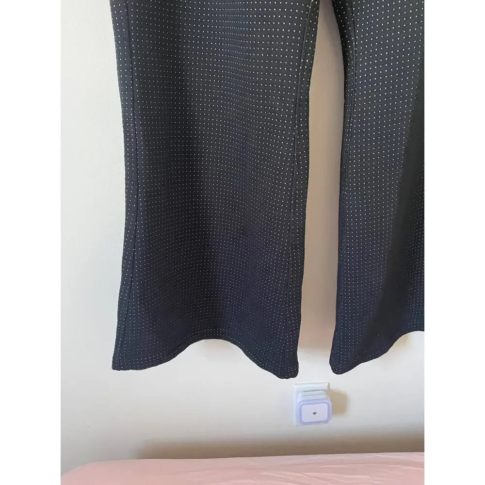 Nike Flare High Rise Polka Dot Pocket Casual Sweatpants Black White Size XL